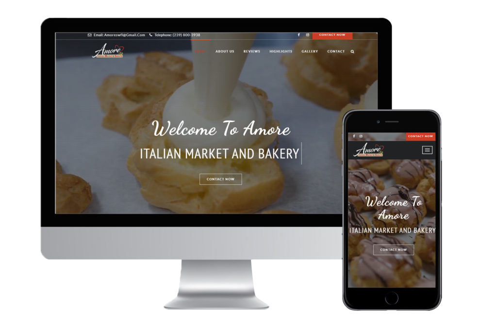 Amore Italian Market and Bakery responsive website MM Brands Marketing Company Cape Coral
